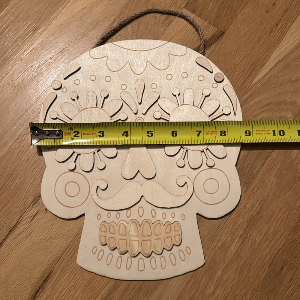 NWT Wooden Sugar Skull Wall Hanging - Picture 3 of 5